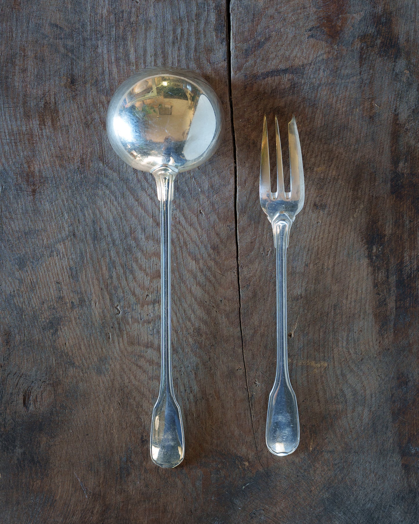 La louche à crème et la fourchette à gâteau